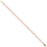 14k 5-6mm Pink Near-Round Freshwater Cultured Pearl 16 inch Necklace PPN050