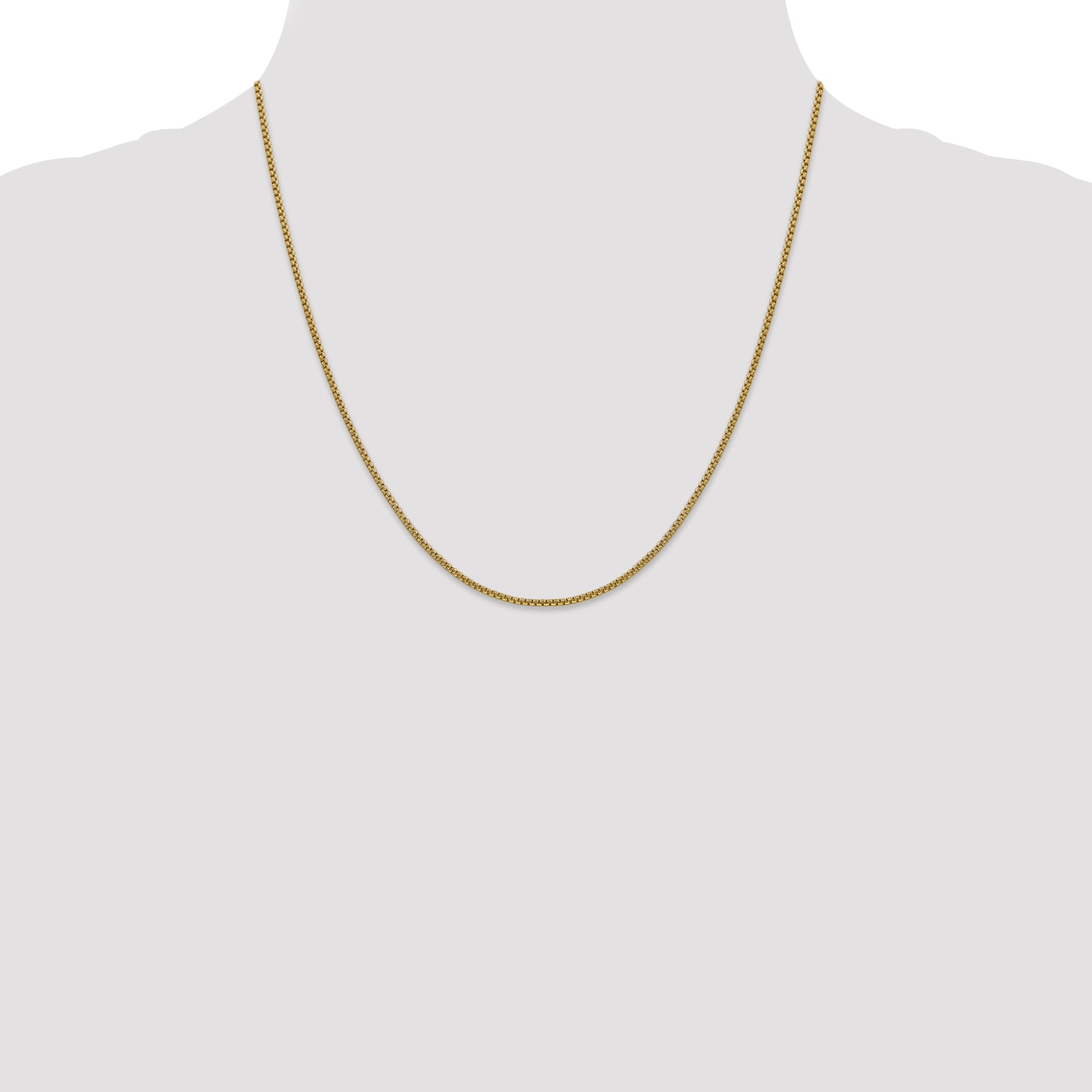 14K 26 inch 1.5mm Semi-Solid Round Box with Lobster Clasp Chain BC140