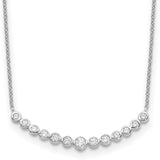 14k White Gold 1/4 carat Diamond Bezel-set Curved Bar 18 inch Necklace PM1005
