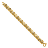 14k Fancy 11mm Flat Byzantine 7.5 inch Bracelet SF2734