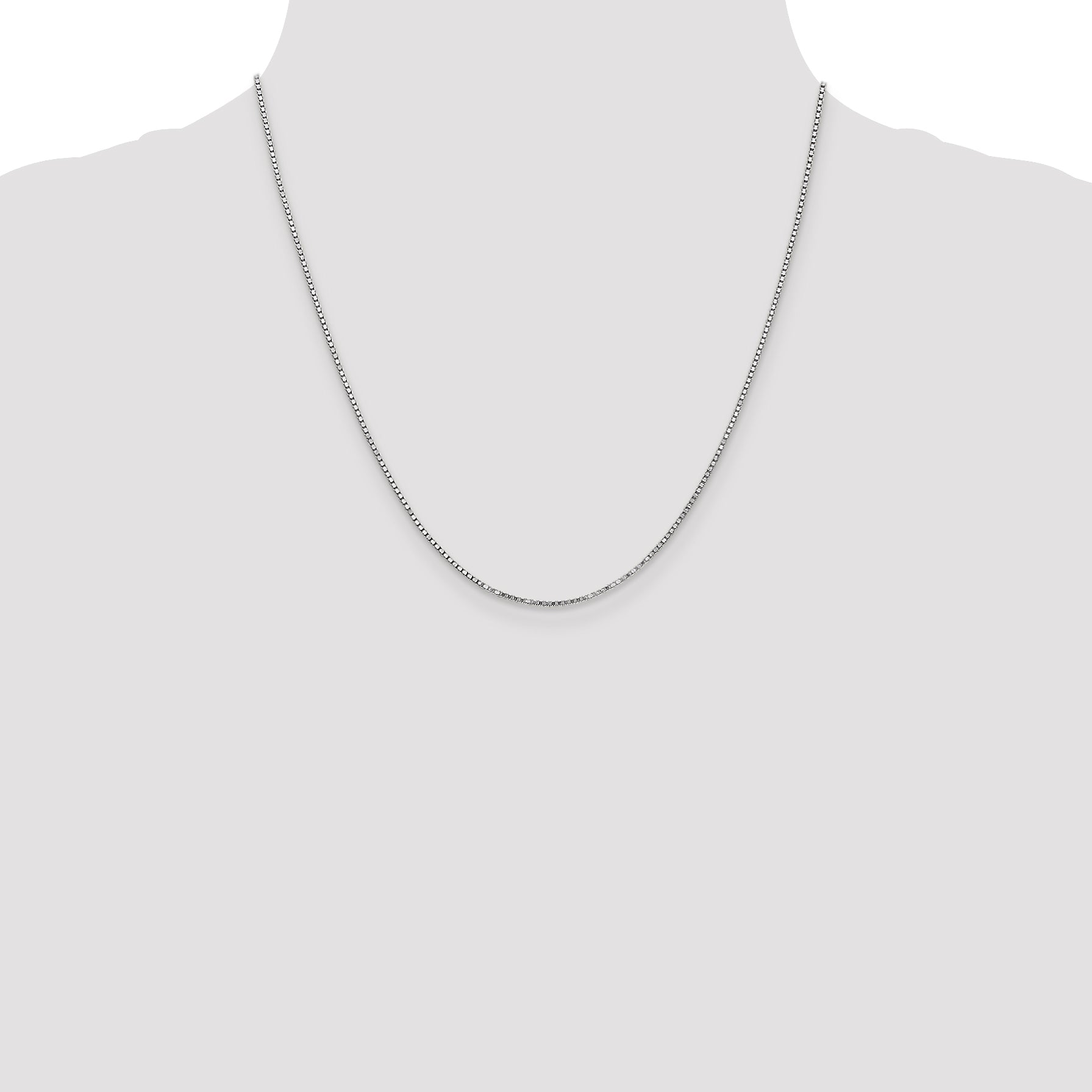 14K White Gold 14 inch 1.4mm Box with Lobster Clasp Chain WLB125