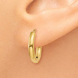 14k Polished Hollow Hoop Earrings TL610