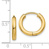 14k Polished Hollow Hoop Earrings TL610
