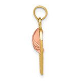 14k Two-tone Basketball Hoop with Ball Pendant K2102