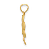 14k Brushed Diamond-cut Shamrock Pendant M503