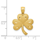 14k Brushed Diamond-cut Shamrock Pendant M503