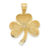 14k Brushed Diamond-cut Shamrock Pendant M503