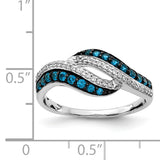 14k White Gold 1/2 carat Blue and White Diamond Swirl Ring RM5681