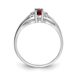 14k White Gold 5x3mm Oval Ruby and A Diamond Ring Y2080R/A