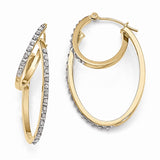 14k Diamond Fascination Diamond Dust/Accent Double Hoop Earrings DF113