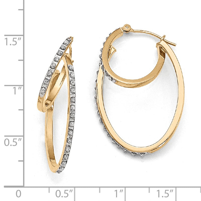 14k Diamond Fascination Diamond Dust/Accent Double Hoop Earrings DF113