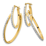 14k Diamond Fascination Diamond Dust/Accent Double Hoop Earrings DF113