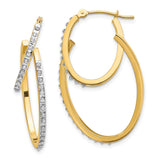 14k Diamond Fascination Diamond Dust/Accent Double Hoop Earrings DF113
