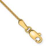 14K 10 inch 1.05mm Diamond-cut Spiga with Lobster Clasp Anklet PEN157