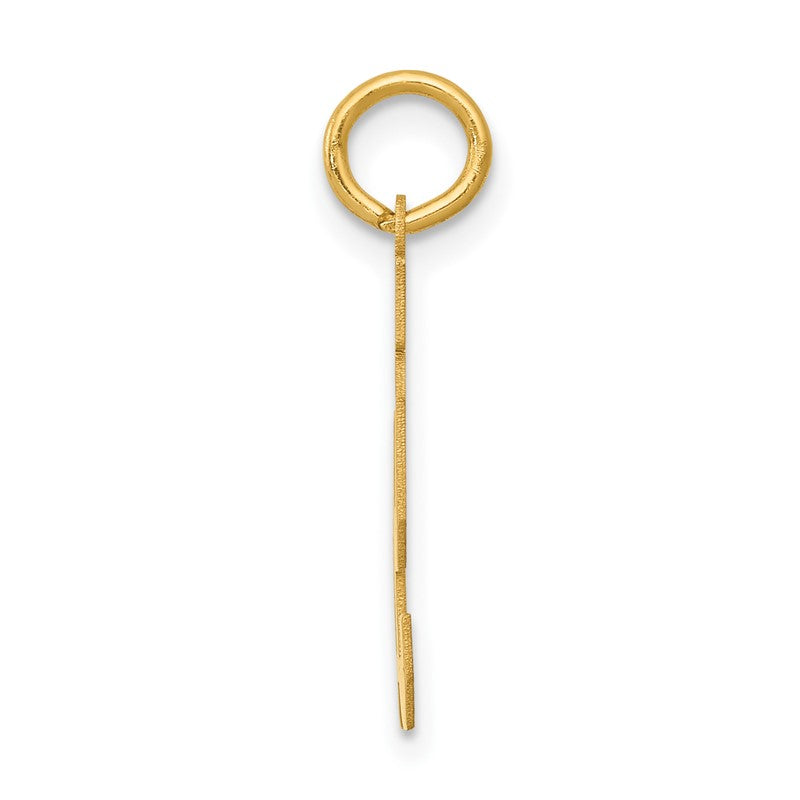 14k Small Satin Number 91 Charm LSS91