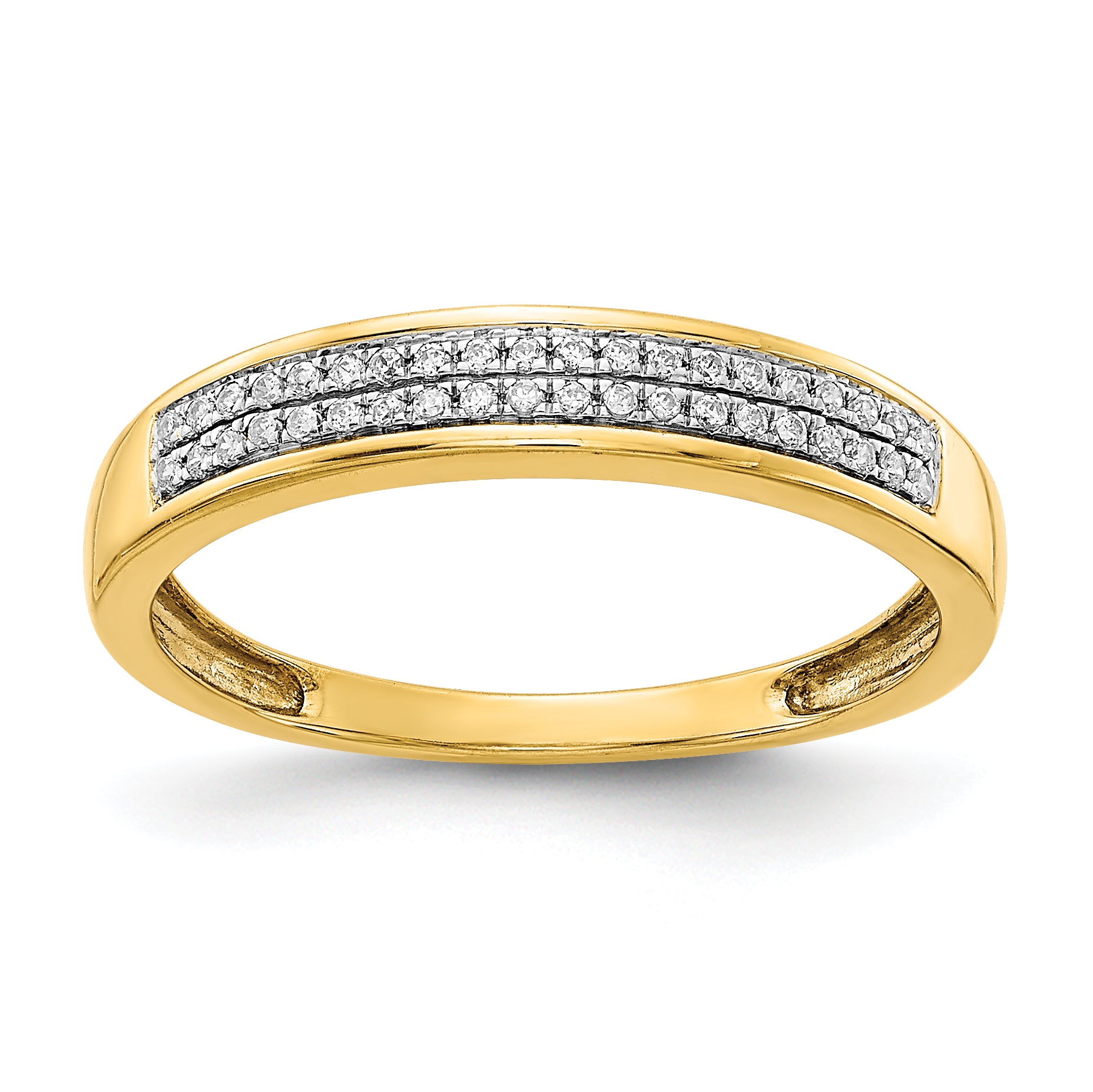 14k White Gold 3mm 2-row 1/8 carat Diamond Band RM5630