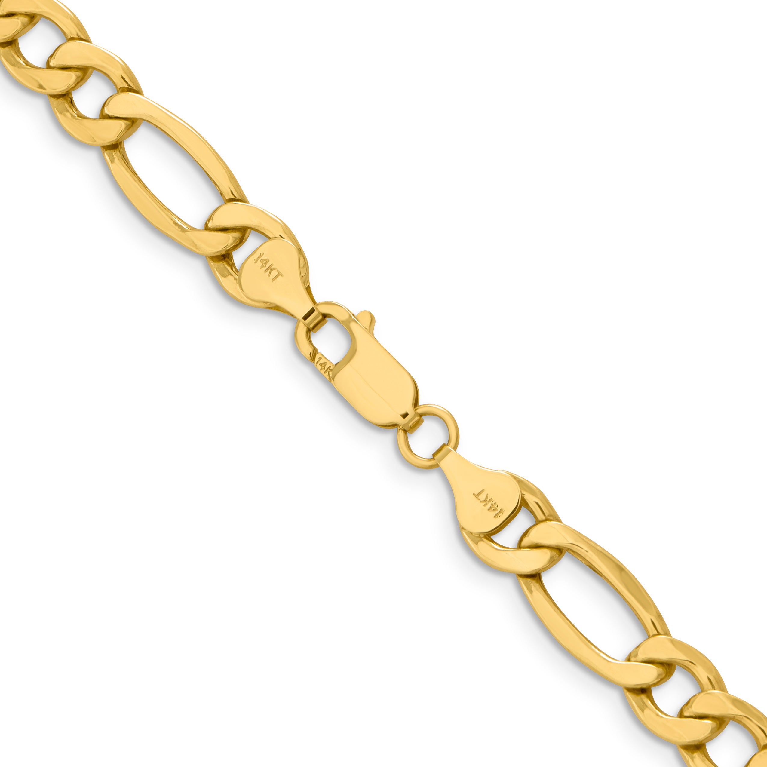 14K 26 inch 8.5mm Semi-Solid Figaro with Lobster Clasp Chain BC190