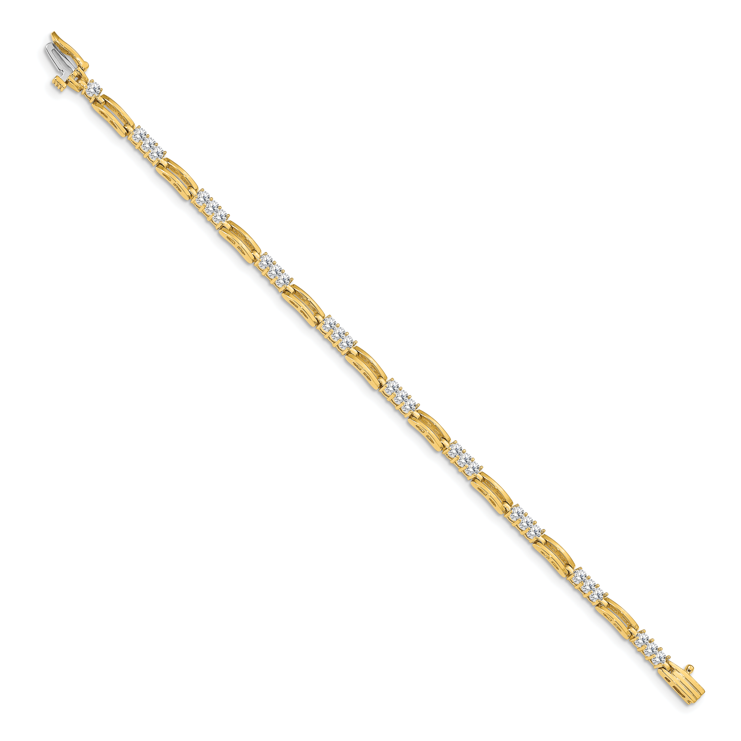 14k Complete 1.5 carat Round AA Diamond Paperclip Link 7 inch Tennis Bracelet X787AA