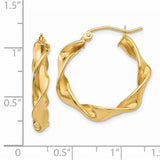 14k 4.00mm Twisted Hoop Earrings TE216