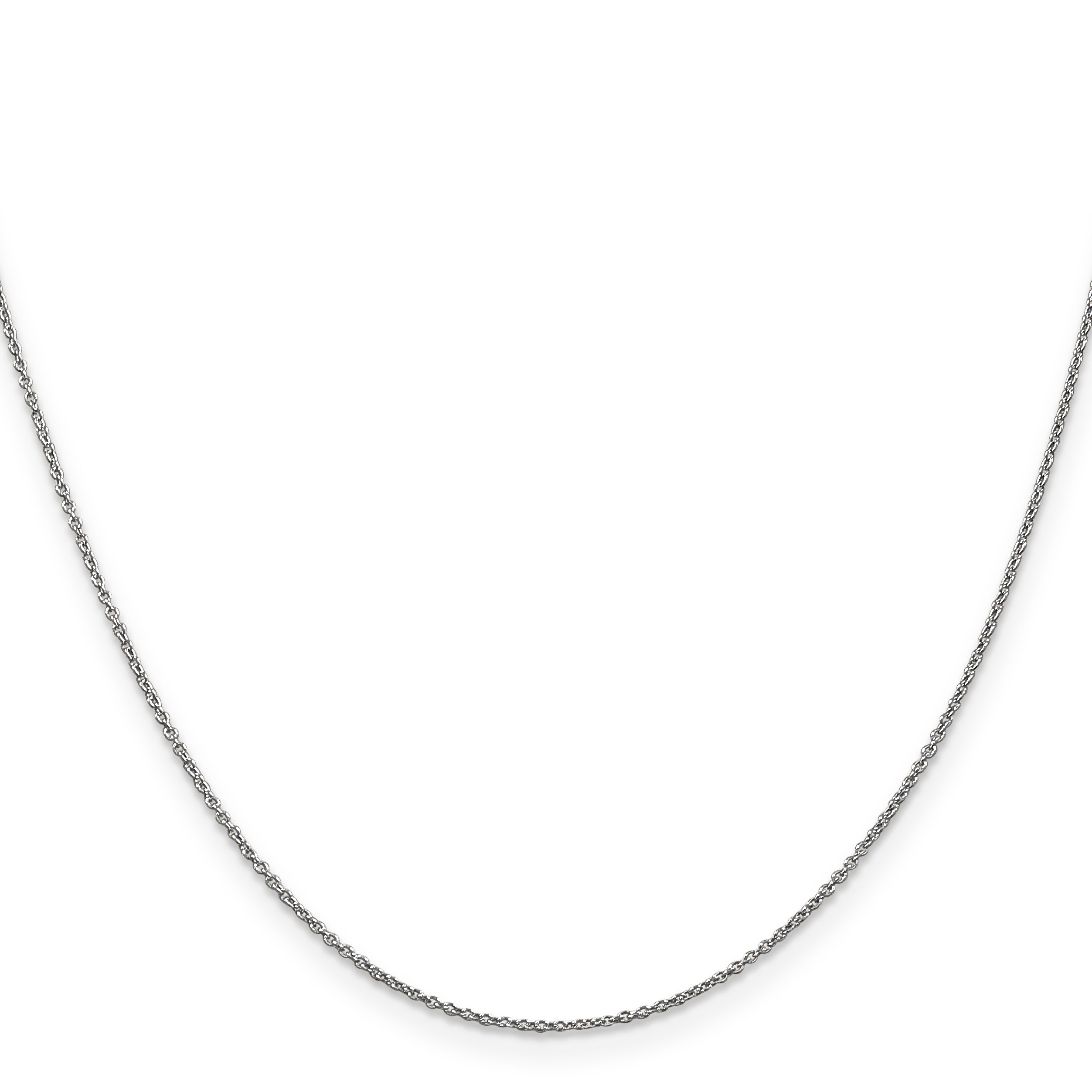 14K White Gold 14 inch .9mm Cable with Lobster Clasp Chain PEN75L