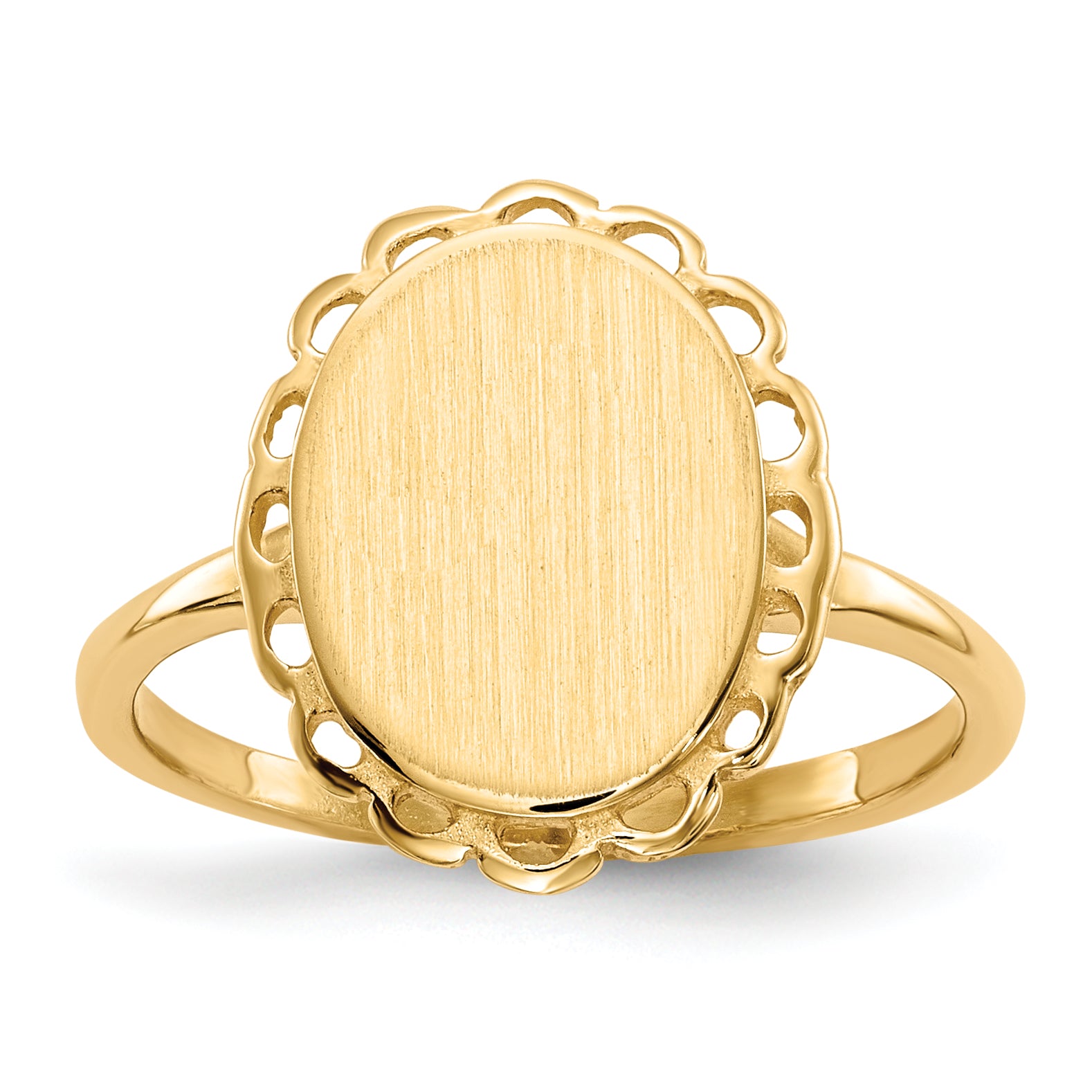 14k 9.0x11.5mm Open Back Signet Ring RS193