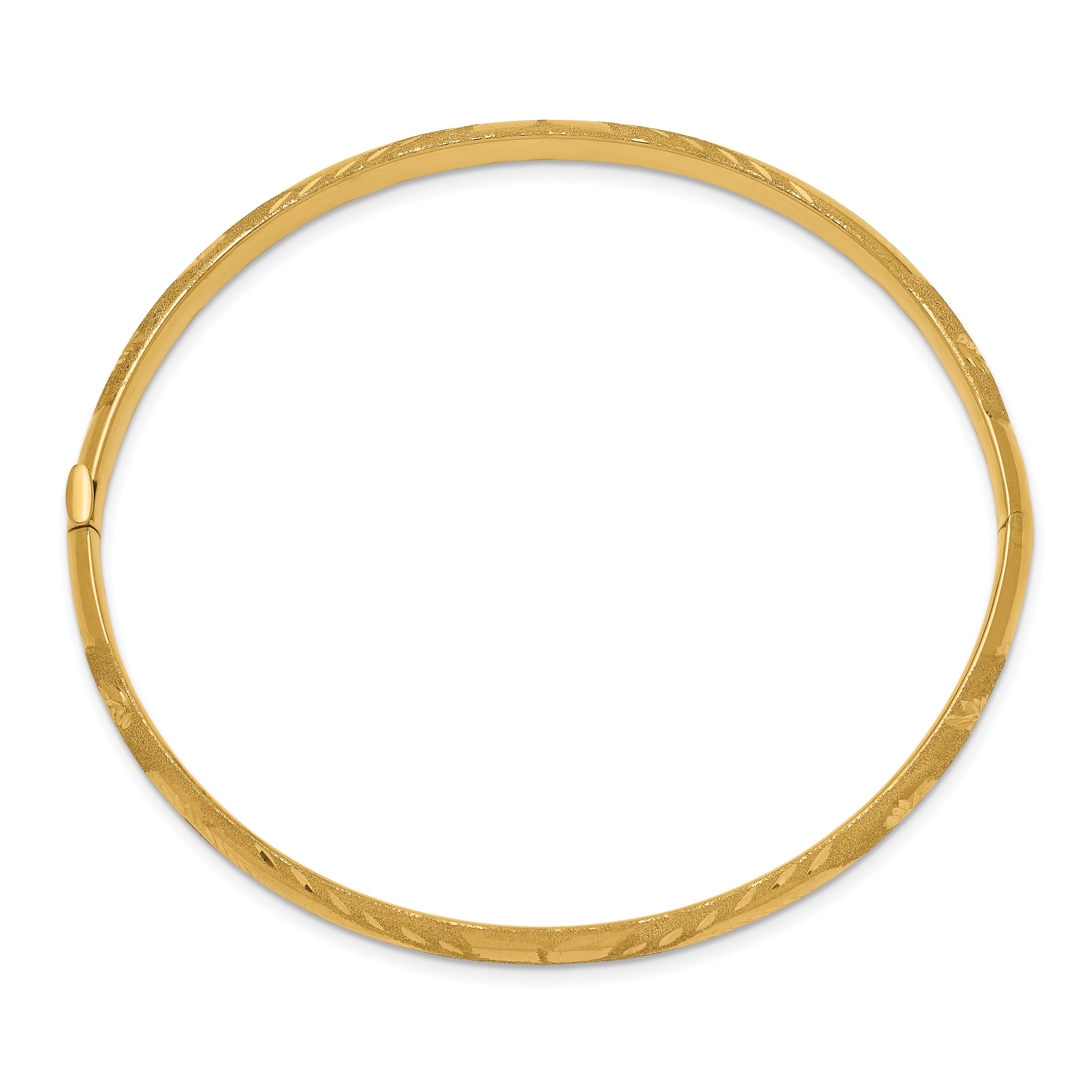 14k 3/16 Oversized Laser-Cut 5.00mm Hinged Oval Bangle Bracelet LZ3/16O