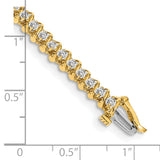 14k Complete 0.93 carat Round A Diamond Fancy Spiral 7 inch Tennis Bracelet X2000A