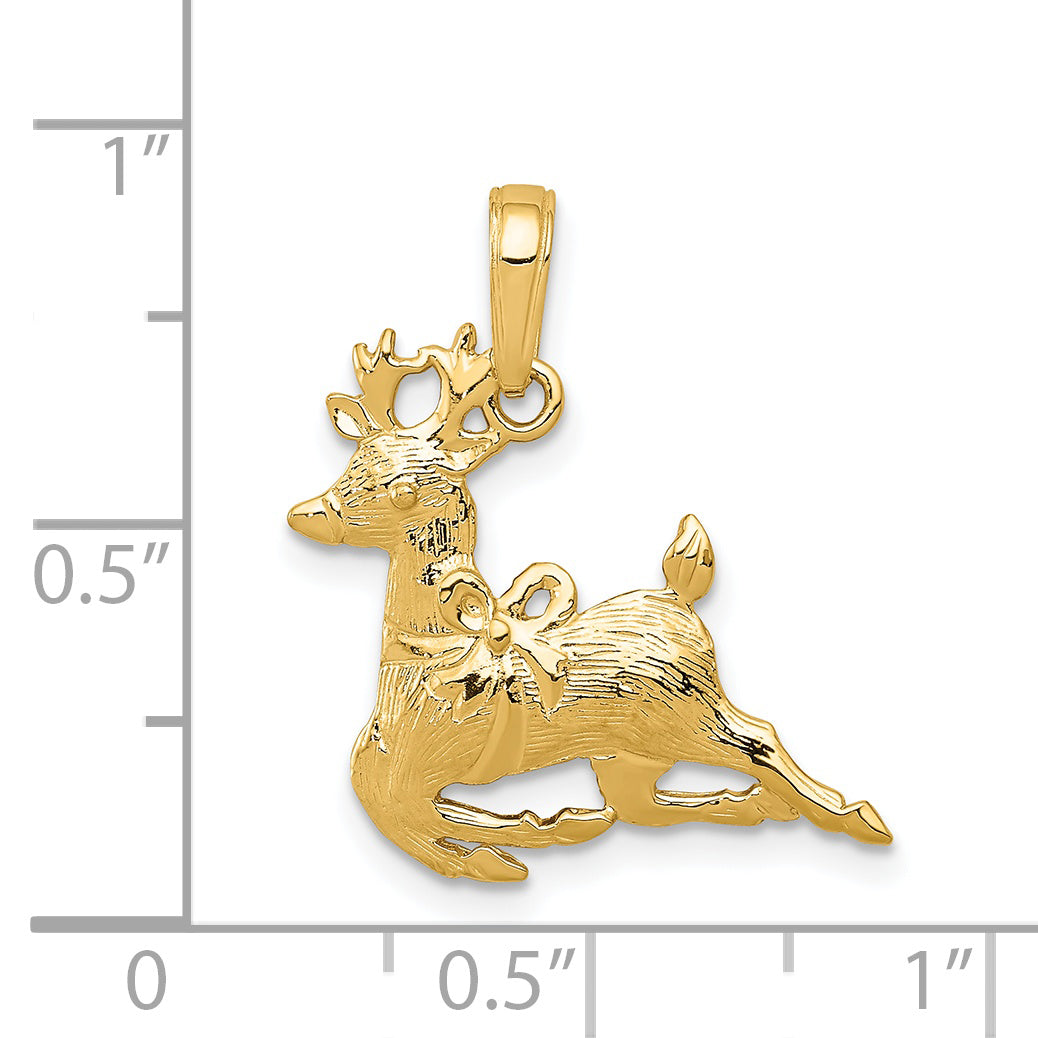 14k Polished Reindeer Pendant A1589