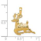 14k Polished Reindeer Pendant A1589