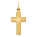 14k Small Diamond-cut Cross Pendant C1318