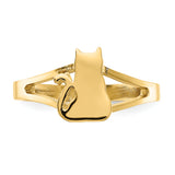 14k Polished Cat Ring R640
