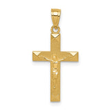 14k Diamond-cut Crucifix Pendant C3899