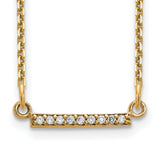 14k Polished 1/20 carat AAA Diamond Tiny Bar 18 inch Necklace XP5030AAA