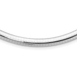 14k White Gold Polished 6mm Standard Weight 16 inch Domed Omega Necklace OW6