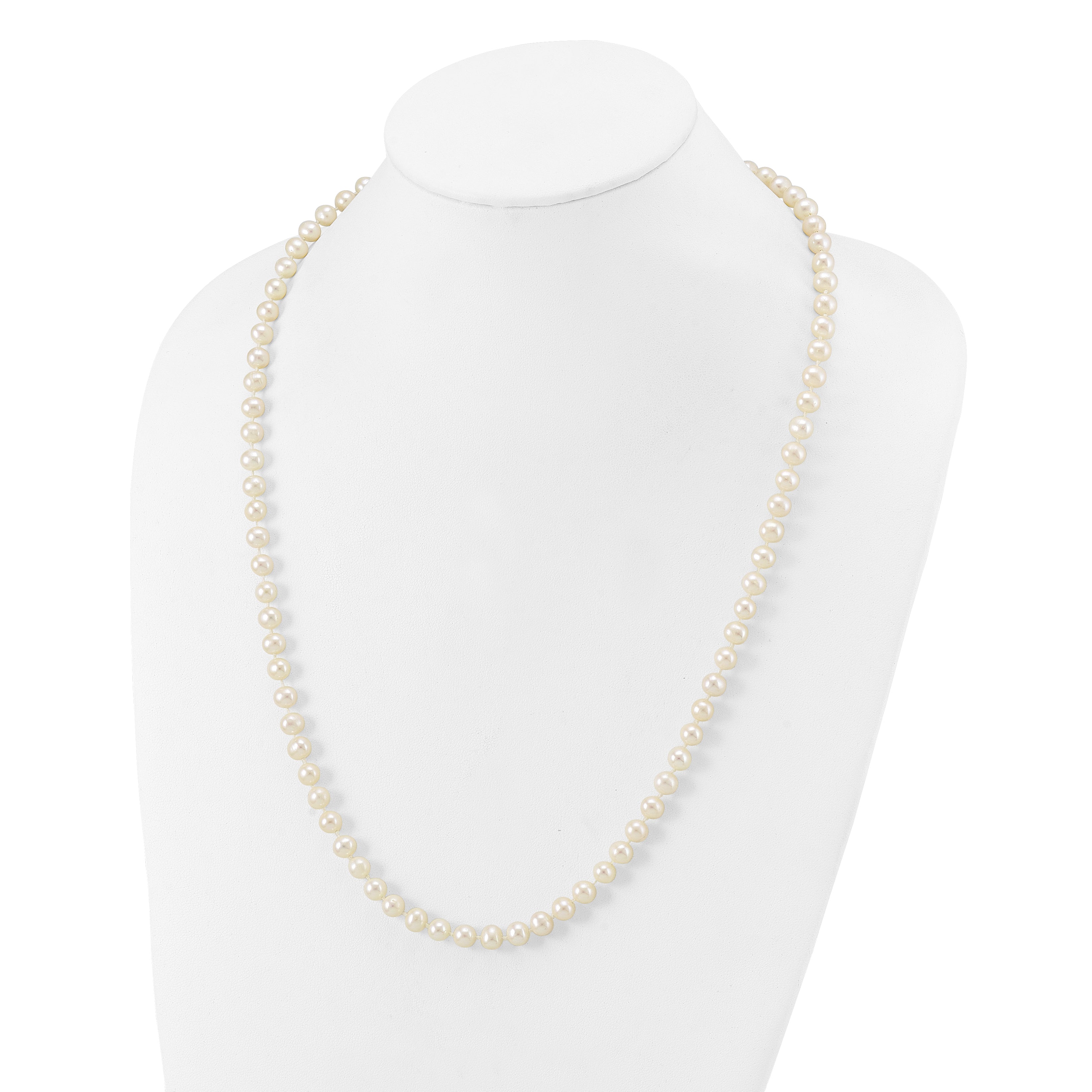 14k 6-7mm White Near-Round Freshwater Cultured Pearl 16 inch Necklace WPN060