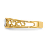 14k and White Rhodium Diamond-Cut Toe Ring R552