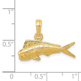 14k Small Mahi Mahi Fish Pendant K3034