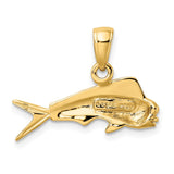 14k Small Mahi Mahi Fish Pendant K3034