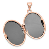 14K Rose Gold Diamond Vintage Filigree with Black Fabric Interior 21mm Oval Locket XL671