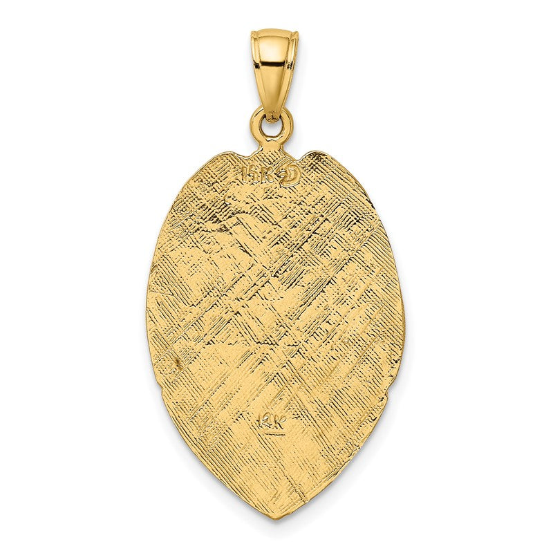 14k Large Badge with Engravable Area Pendant C2254