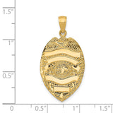 14k Large Badge with Engravable Area Pendant C2254