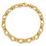 14K Polished and Textured 8mm Fancy Link 7.75 inch Bracelet SF2395