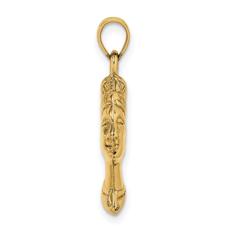 14k 3-D Nefertiti Pendant C3068
