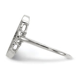 14k White Gold 7.0x14.5mm Open Back Signet Ring RS560