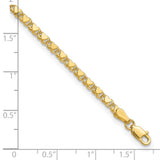 14k Polished Double-Sided Hearts Double Link 10 inch Anklet ANK70