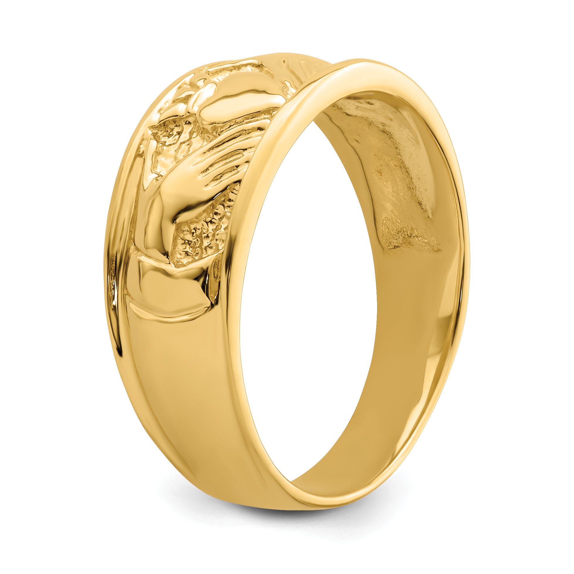 14k Ladies Polished Claddagh Band K3854