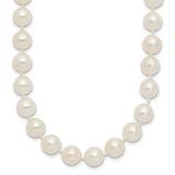 14k 7-8mm White Round Akoya Saltwater Cultured Pearl 16 inch Necklace PL70AA