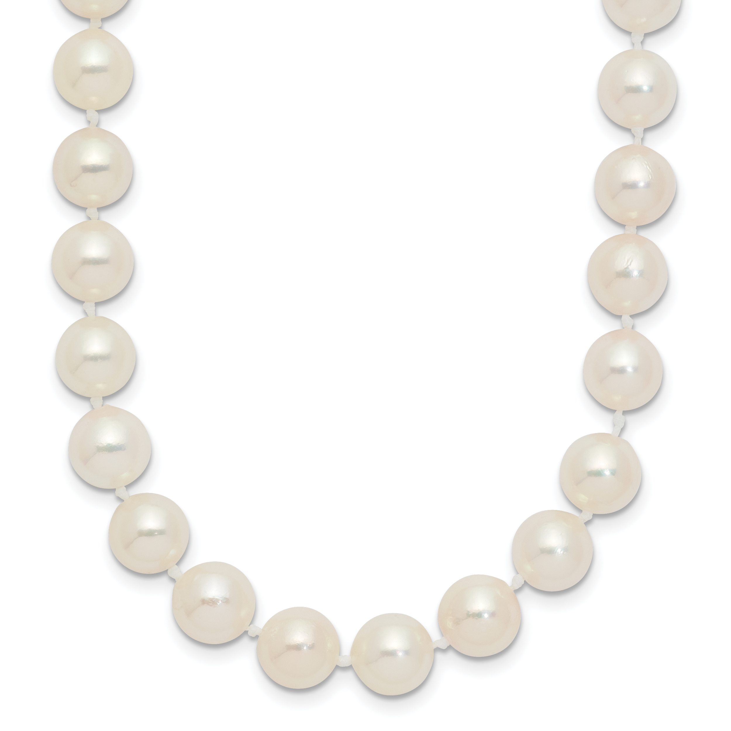 14k 7-8mm White Round Akoya Saltwater Cultured Pearl 16 inch Necklace PL70AA