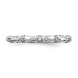 14k White Gold 3mm 1/5 carat Diamond Fancy Bamboo Band RM3722