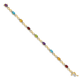 14k Complete Oval Amethyst and Diamond Infinity Link 7 inch Bracelet BM4494